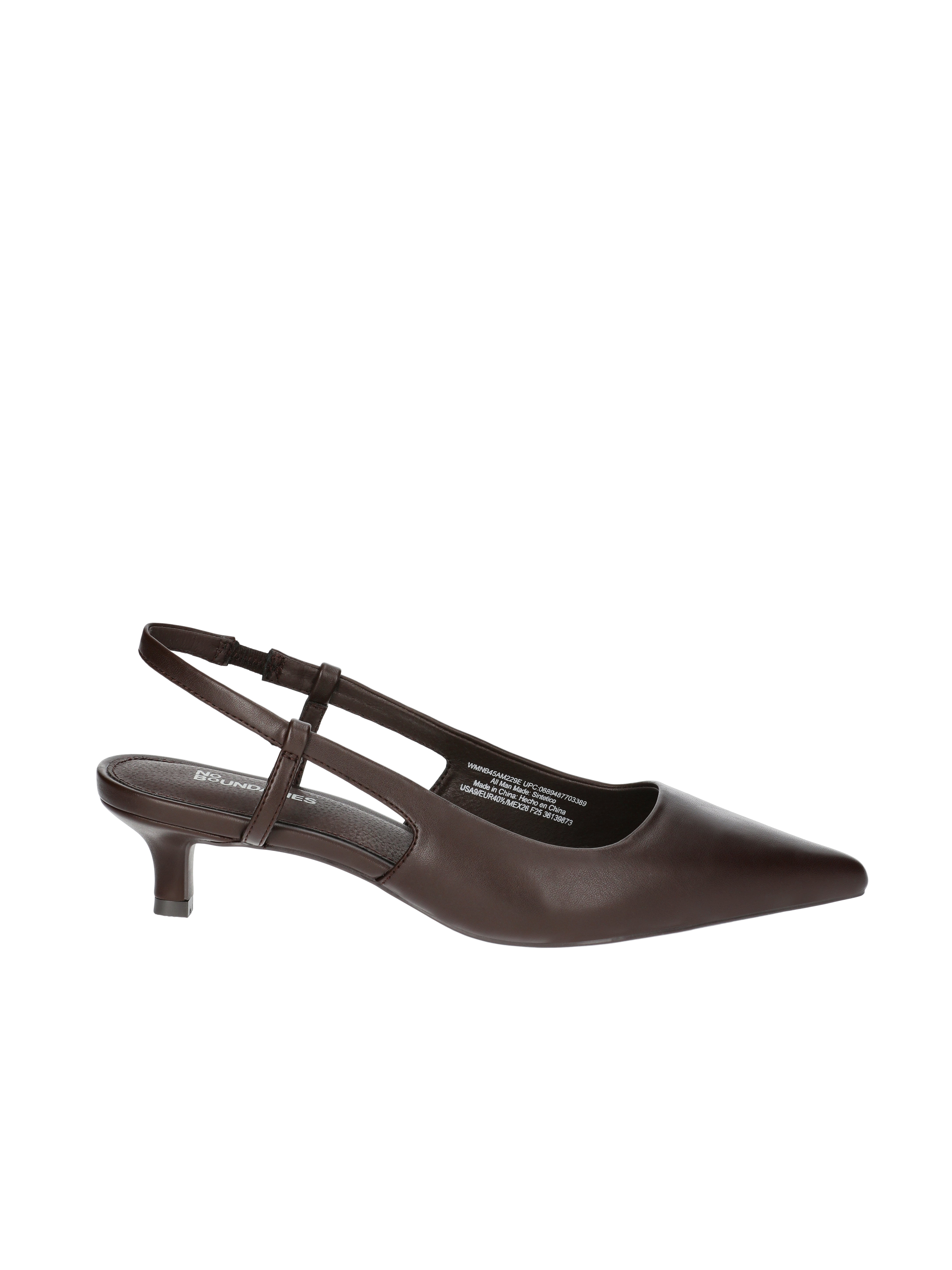 No Boundaries Faux Leather Slingback Kitten Heels, Women's