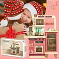 thumbnail image 5 of Lookfly 40.6 Inch Play Kitchen Set for Kids, Large Pretend Play Kitchen with Realistic Lights and Sounds, Simulation of Spray for Toddlers Girls Boys Gift ,Pink, 5 of 9
