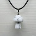 thumbnail image 6 of K-KED 100pcs Natural Gem Stone Quartz Crystal Hand Carved Mushroom Pendant Necklace-labradorite, 6 of 9