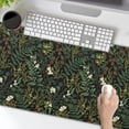 thumbnail image 5 of Black Aesthetic Vintage Botanical Gaming Mouse Pad XL Cute Forest Green Plant Nature Floral Extended Large Big Mousepad Non-Slip Stitched Edge Long Mat for Desk Office Computer,31.5×11.8 in, 5 of 7