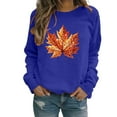 thumbnail image 4 of TKLPEHG Thanksgiving Sweatshirts for Women Glitter Graphic Sweatshirt Casual Long Sleeve Crewneck Pullover Tops (Navy,S), 4 of 5