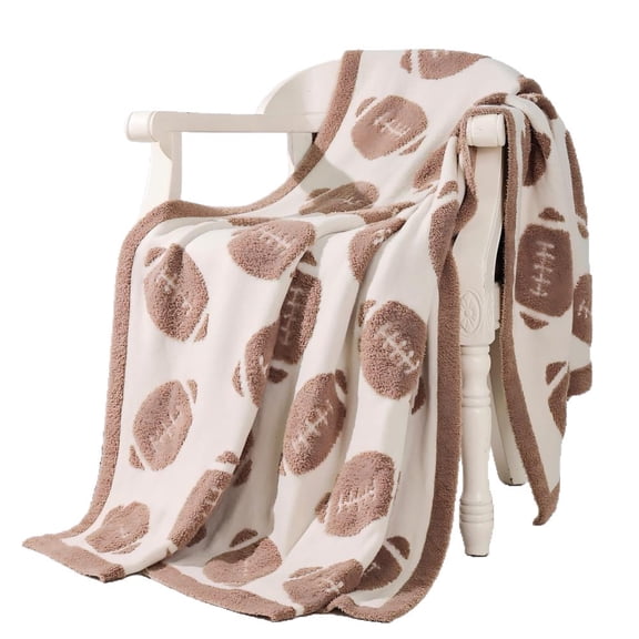 Yangka Throw Blanket Flannel Football Pattern All Season Soft Fuzzy Plush Cozy Bedding For Couch Sofa Bed Camping Ideal Gift For Sports Lovers