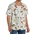thumbnail image 4 of Naloa Mushrooms And Butterflies Men's Loose Fit Cuban Collar Short-Sleeve Shirt with Button-down and Chest Pocket for Everyday Wear Outings - X-Large, 4 of 7