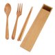 thumbnail image 5 of Juego de vajilla portátil Sincero reutilizable Cuchara de madera palillos Tenedor para viajar camping, 5 of 10