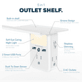 LED Night Light Wall Outlet Extender with Builtin Shelf, 3 AC Outlets