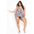 thumbnail image 5 of Avenue Women's Plus Size Sharkbite Print Tankini Top, 5 of 6
