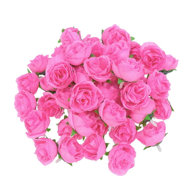 BRIGHTFUFU 100 rosas artificiales de seda para decoración del hogar, fiestas, bodas, bricolaje (rosa)