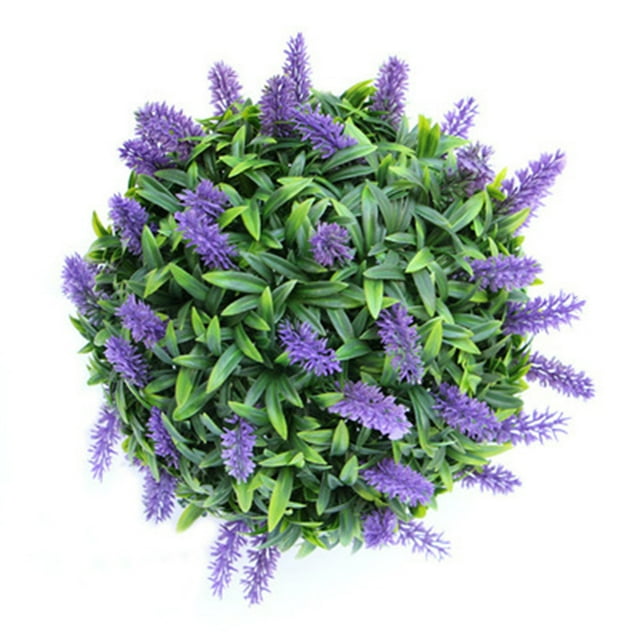 CAROOTU Homemade Purple Lavender Hanging Topiary Ball Flower Plant Decor Basket Pot Handmade