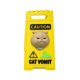 thumbnail image 2 of Mini señal de precaución para escritorio | Doble cara con expresión gruñona y vomitando | Regalo divertido de color amarillo | Plástico resistente | Impresión verde llamativa | Altura 12.4 cm | 1, 2 of 5