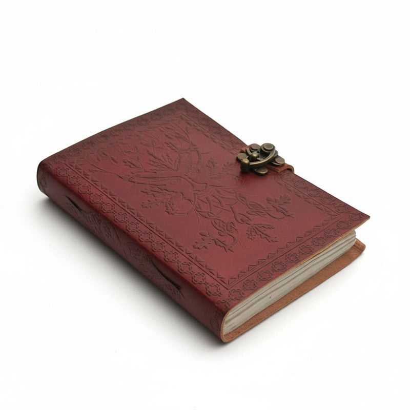Green Man Leather Journal with Clasp by Medieval Collectibles