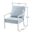 thumbnail image 5 of My Texas House Cambria Steel Outdoor Patio Conversation Chair - Set of 2, White/Blue, 5 of 13