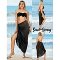 thumbnail image 3 of HAPPY BAY Women's Beachwear Summer Swimwear Swim Cover ups Long Beach Sheer Swimsuit Sarong Coverups Skirt Tie Wraps Print One Size Solid, Black, 3 of 5