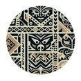 thumbnail image 2 of PIKWEEK  Hawaiian Tiki Pattern Round Fitted Tablecloth Elastic Edge Waterproof Oil-Proof Table Cover Stain-Resistant Table Cloth Fits Round Tables, 2 of 7