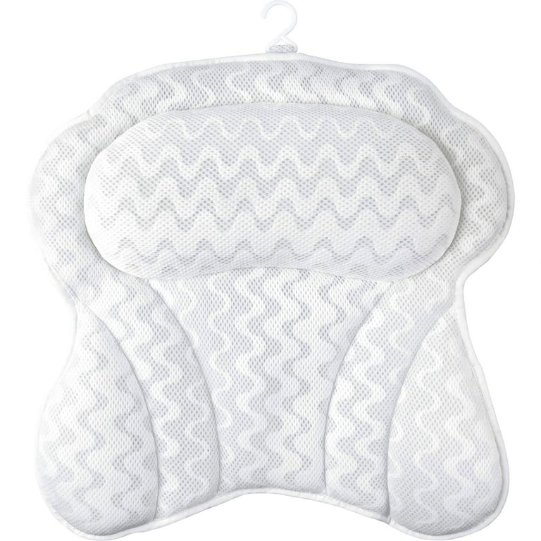 Aopow Bath Pillow Bathtub Spa Accessories - Bath Pillows for Tub Neck & Back Body Support Mat Cushion Bubble Bath Tub Shower Pillow Headrest Luxury with 4D
