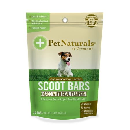 Pet Naturals of Vermont Scoot Bars, Natural Anal Gland Support Supplement for Dogs, 30 Chew