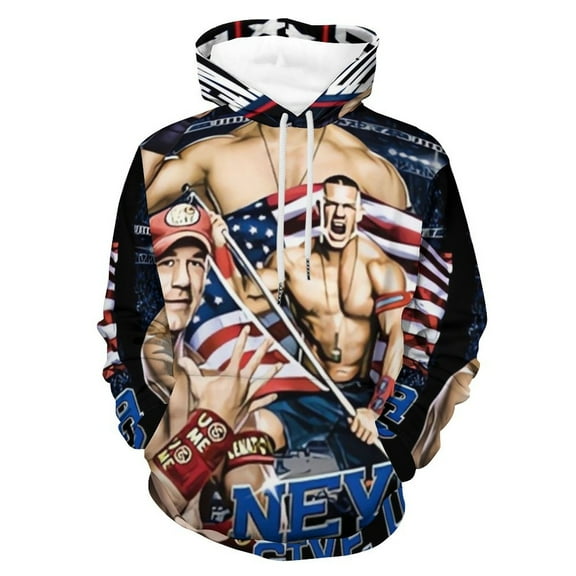 John Cena 3 Hoodie Fashion Casual Long Sleeve Men's and Women's Sweatshirt Street Hoody 3D Double-Sided Printed Drawstring Sweatshirt