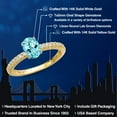 thumbnail image 2 of Gem Stone King 14K Two Tone Gold Blue Apatite and Lab Grown Diamond Engagement Ring for Women | 0.98 Cttw | Oval 7X5MM | Gemstone Birthstone | Size 8, 2 of 6