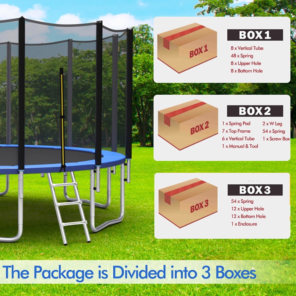 Aimee Lii 16 Feet Outdoor Trampoline Bounce Combo with Safety Closure Net Ladder, Outdoor Trampoline for Kids Aimee Lii 16 Feet Outdoor Trampoline Bounce Combo with Safety Closure Net Ladder, Outdoor Trampoline for Kids