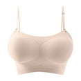 thumbnail image 3 of DuoJiaJ Women's Low Back Bra Wire U Shaped Backless Bra Convertible Spaghetti Strap Seamless Sleeping Bralette T-Shirt Bras Beige, 3 of 5