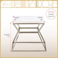 thumbnail image 3 of Adore Decor Audrey 17-Inch Marble Side Table, Square Accent Table with Marble-Print Top and Silver Hourglass Metal Base for Living Room or Bedroom, 3 of 8