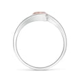 thumbnail image 2 of ANGARA Natural Semi Bezel-Set Solitaire Round Morganite Bypass Ring in 14K White Gold for Women (Size - 6 MM) | Jewelry for Women | Natural Morganite Ring (Ring Size - 5), 2 of 11