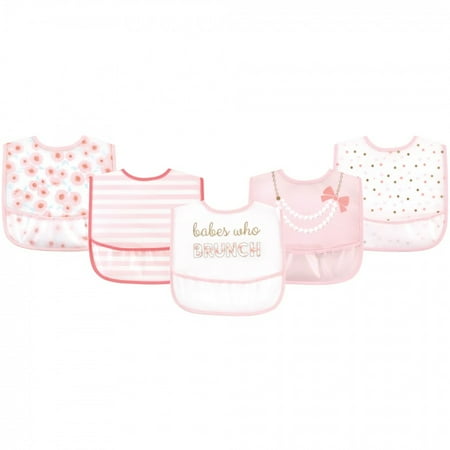 UPC: 0660168755411 | Little Treasure Baby Girl Waterproof PEVA Bibs 5pk  Brunch  One Size