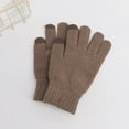 thumbnail image 5 of Guantes de invierno con pantalla táctil Guantes de punto forrados con puños elásticos de lana cálida (Caqui), 5 of 5