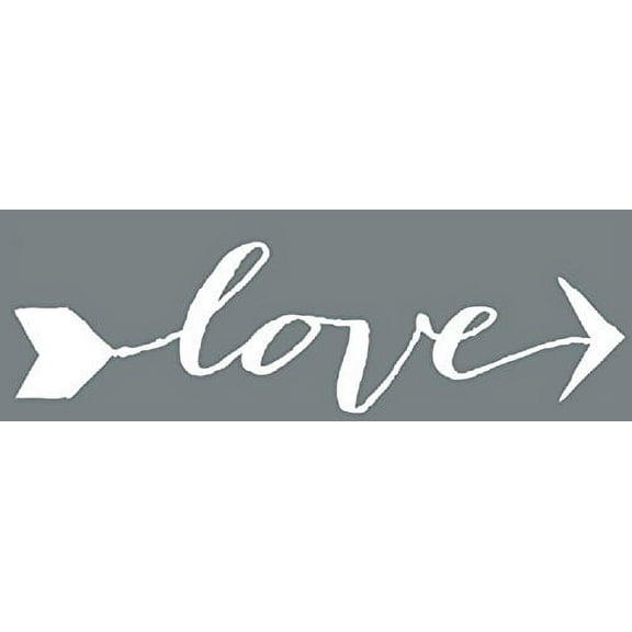 Love Wall Words Vinyl Wall Decals Lettering with Arrow Design, White, 36x10-Inch
