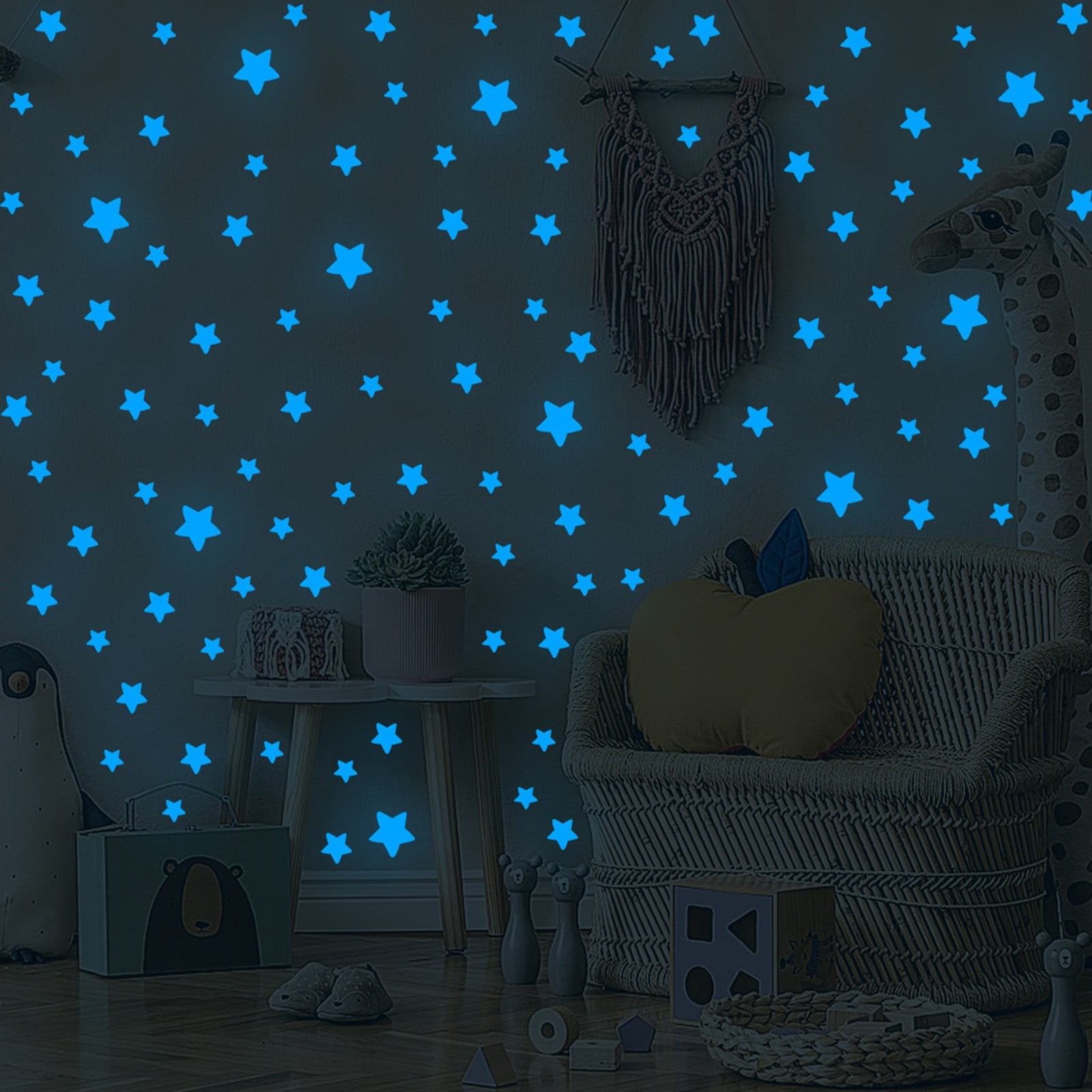 Glow in The Dark Stars,Glowing Stars and Moon Wall Decals, 1088 Pcs Ceiling  Stars Glow in The Dark Kids Wall Decors, Perfect for Kids Nursery Bedroom  Living Room 