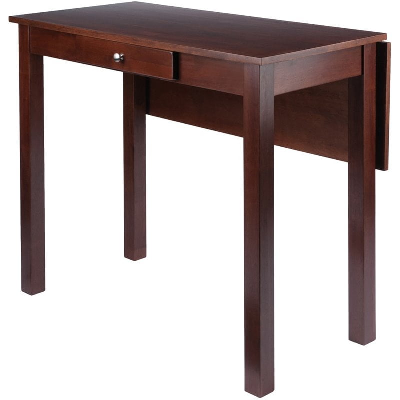 Winsome Wood Perrone High Table with Drop Leaf, Walnut