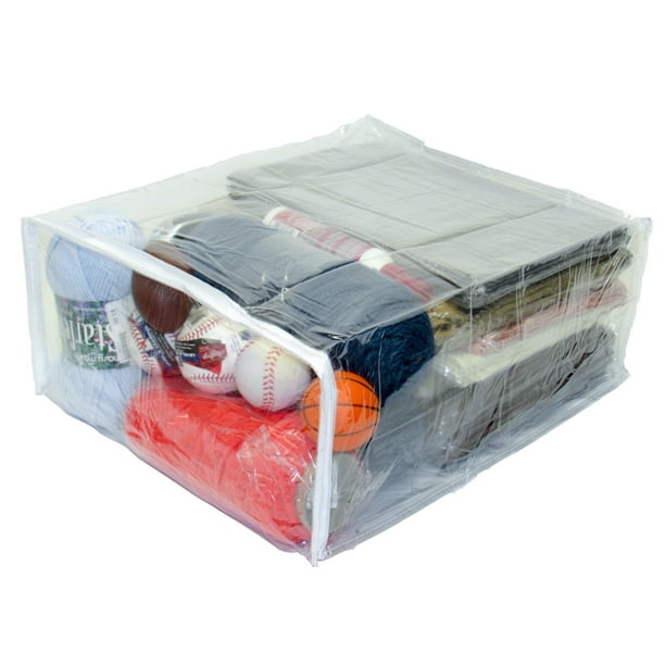 Heavy Duty Vinyl Zippered Closet Storage Bags (Clear) (15" x 18" x 7