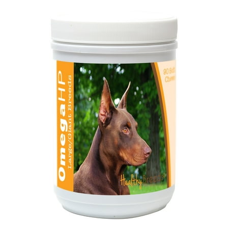 UPC: 0840235117285 | Healthy Breeds Doberman Pinscher Omega HP Fatty Acid Skin and Coat Support Soft Chews