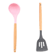 thumbnail image 1 of Sistema del silicón de los utensilios de la cocina, utensilios de cocina resistentes al calor con la manija de madera, utensilio de cocina antiadherente, 1 of 5