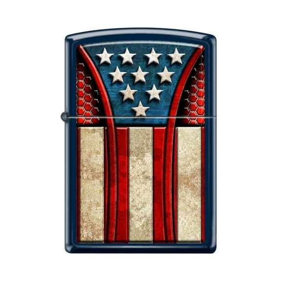 Zippo Lighter - Personalized Custom Message Engraved on Backside for Abstract USA Flag American US Patriotic (Vintage USA Flag Z5252)