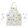 thumbnail image 2 of Pioneer Flower Floral Print Pattern Apron-Garden Aprons for Women with Pockets-Cotton Linen Waterproof Kitchen Cooking Gardening Aprons Adjustable for Kitchen,Cooking,BBQ and Salon 33x27 Inch, 2 of 7