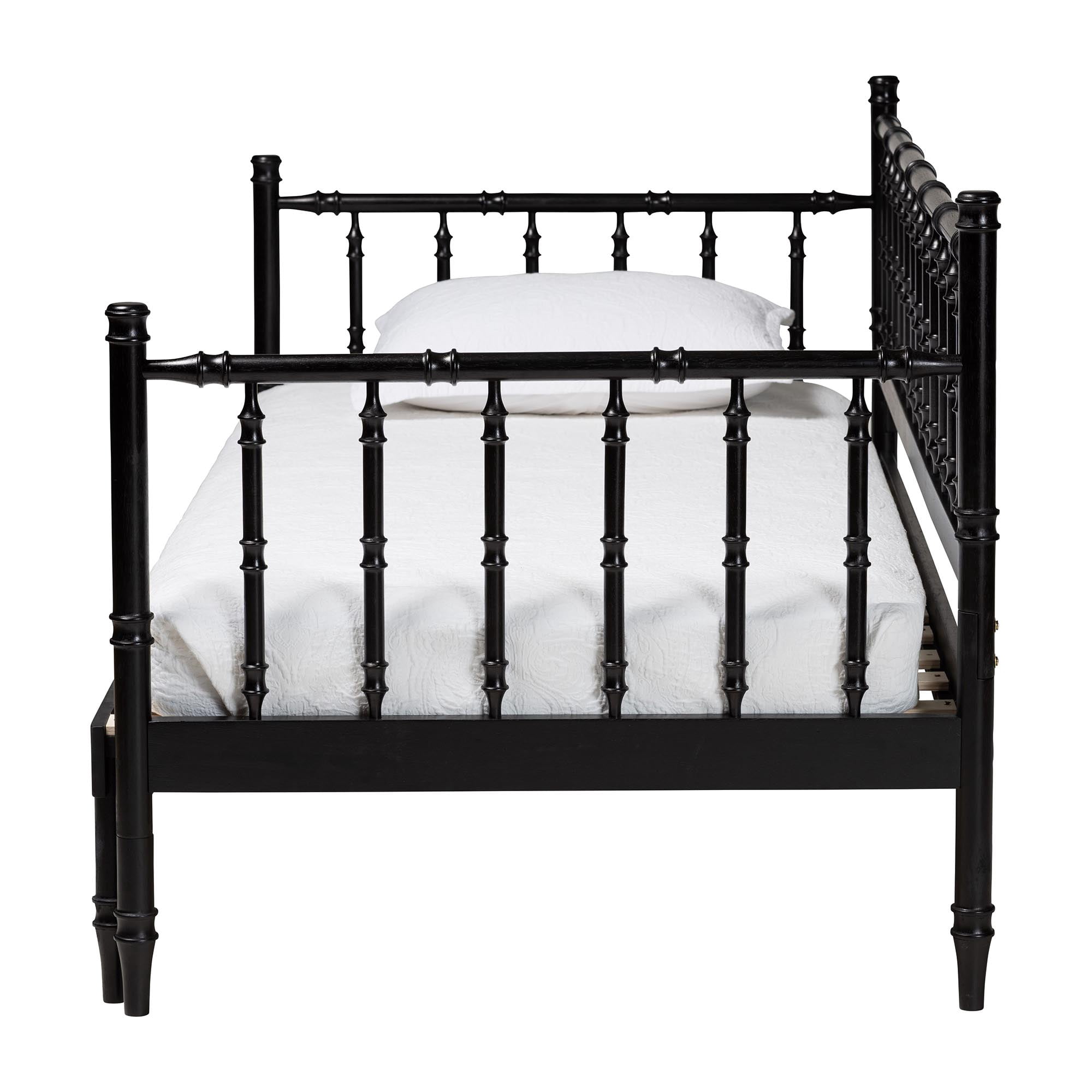 Baxton Studio Marisela Mid-Century Expandable Daybed, Twin to King, Black