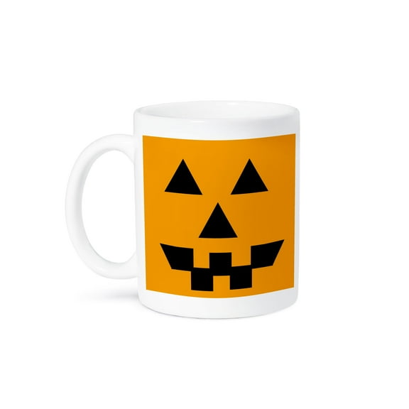 3dRose, Orange Pumpkin Face- Halloween Art- Autumn, 11oz Mug