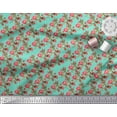 thumbnail image 2 of Soimoi Green Moss Georgette Fabric Leaves & Ranunculus Floral Print Print Sewing Fabric By the Yard 44 Inch Wide, 2 of 3