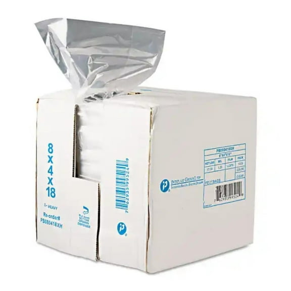 Group PB080418R Get Reddi Food & Bag, 8 x 4 x 18, 8-Quart, 0.68 Mil, Clear (Case of 1000)