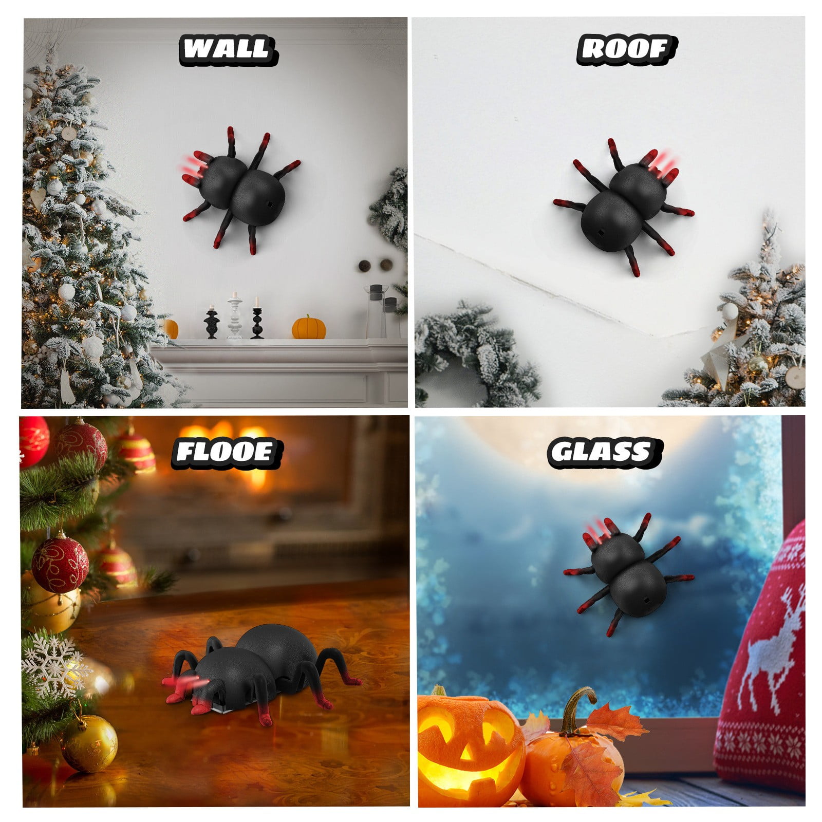 ZMKIAG Remote Control Halloween Spider Wall Climbing Toys - Flocking Spider Themed Indoor Play Climber with LED Lights for 𝗕𝗼𝘆𝘀 & 𝗚𝗶𝗿𝗹𝘀 Ages 3 and Up, Fun Interactive 𝗞𝗶𝗱𝘀 Gift