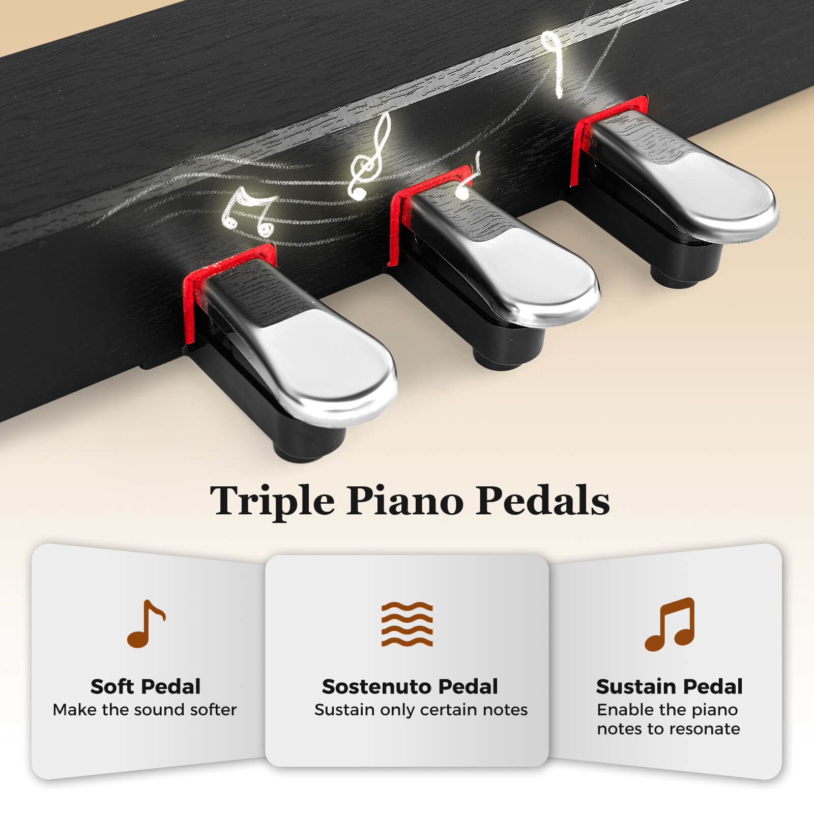 Costway 88-Key Hammer Action Weighted Keyboard Electric Piano with  Stand & Triple Pedals