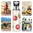 thumbnail image 7 of Yayeee 20oz Insulated Water Bottle Double Wall Stainless Steel with Flip Straw Lid, Watercolor Cherry, 7 of 7