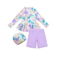 thumbnail image 2 of WIBACKER 2-11 Year Girls Rash Guard 2 Pieces Bathing Suit Long Sleeve Swimsuit +Shorts+Swim Cap Sets UPF 50+ Swimwear, 2 of 9