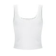 thumbnail image 4 of AherBiu Crop Tops for Women Sleeveless Going out Tops Lace Square Neck Sleeveless Tank Tops Undershirt, 4 of 6
