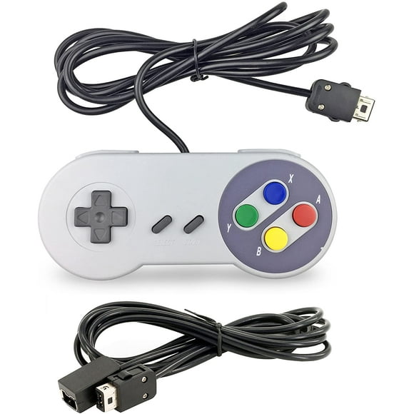 SAYDY Wired Controller Joypad Gamepads for Super NES SNES Classic Mini Edition 2017 with a 6ft Extension Cable (Purple Button Style)