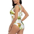 thumbnail image 4 of Picia Kawaii Mexican Avocado Pattern Women's One Piece Swimsuits,One Shoulder Swimwear Asymmetric ,Ruffle Monokinis Bathing Suits,High Waisted Flattering Bathing Suits-Small, 4 of 8
