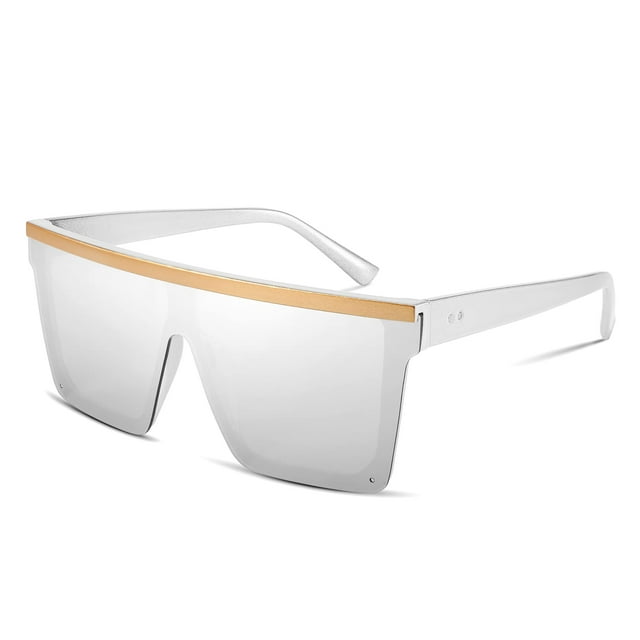 Lentes de Sol FEISEDY Cuadrados Sobredimensionados, Modernos, UV400 B2470 Blanco