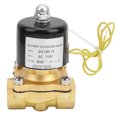 thumbnail image 3 of Qiilu Válvula solenoide eléctricaválvula solenoide eléctrica de latón AC110V NPT de 1/2 pulgada normalmente cerrada para aguaairegasdiesel Khall 1.6182E+12, 3 of 6