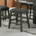 thumbnail image 3 of Modern Contemporary Dining Room Furniture Chairs Set of 2 Counter Height High Stools Grey Finish Wooden Foam Cushion Seat, 3 of 5