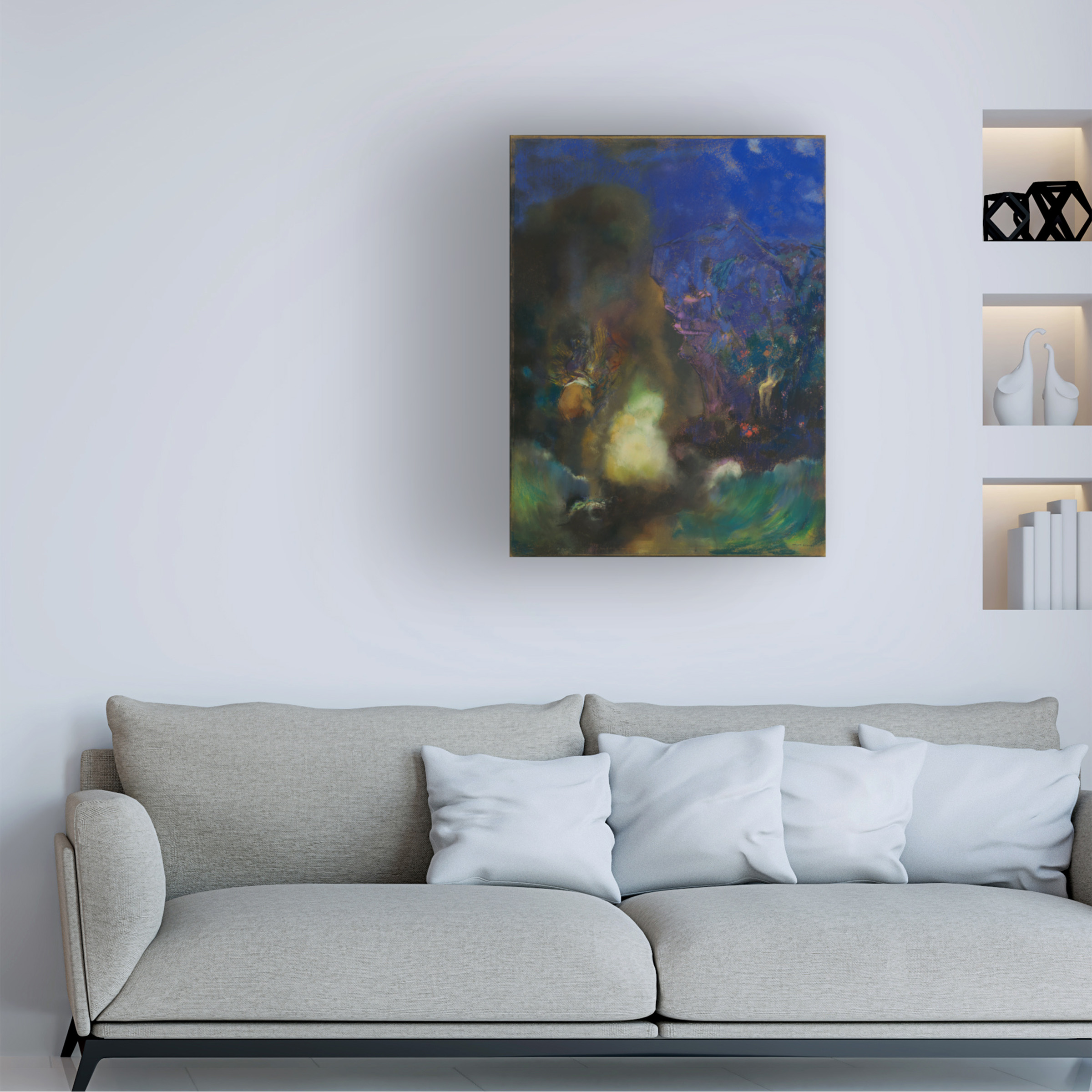 Odilon Redon 'Roger And Angelica' Canvas Art